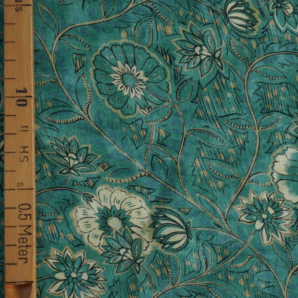 Viskose Druck Blüten mint